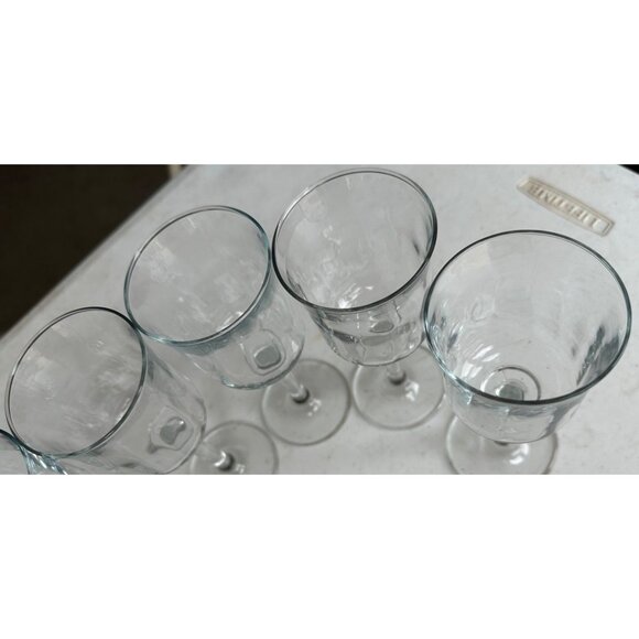 Set of 7 Collectible Clear Stemmed 6 oz. Ribbed Drinking Glasses 7 Inches Tall - Picture 11 of 12